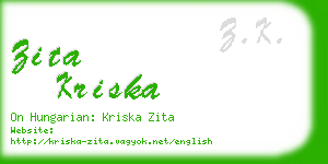 zita kriska business card